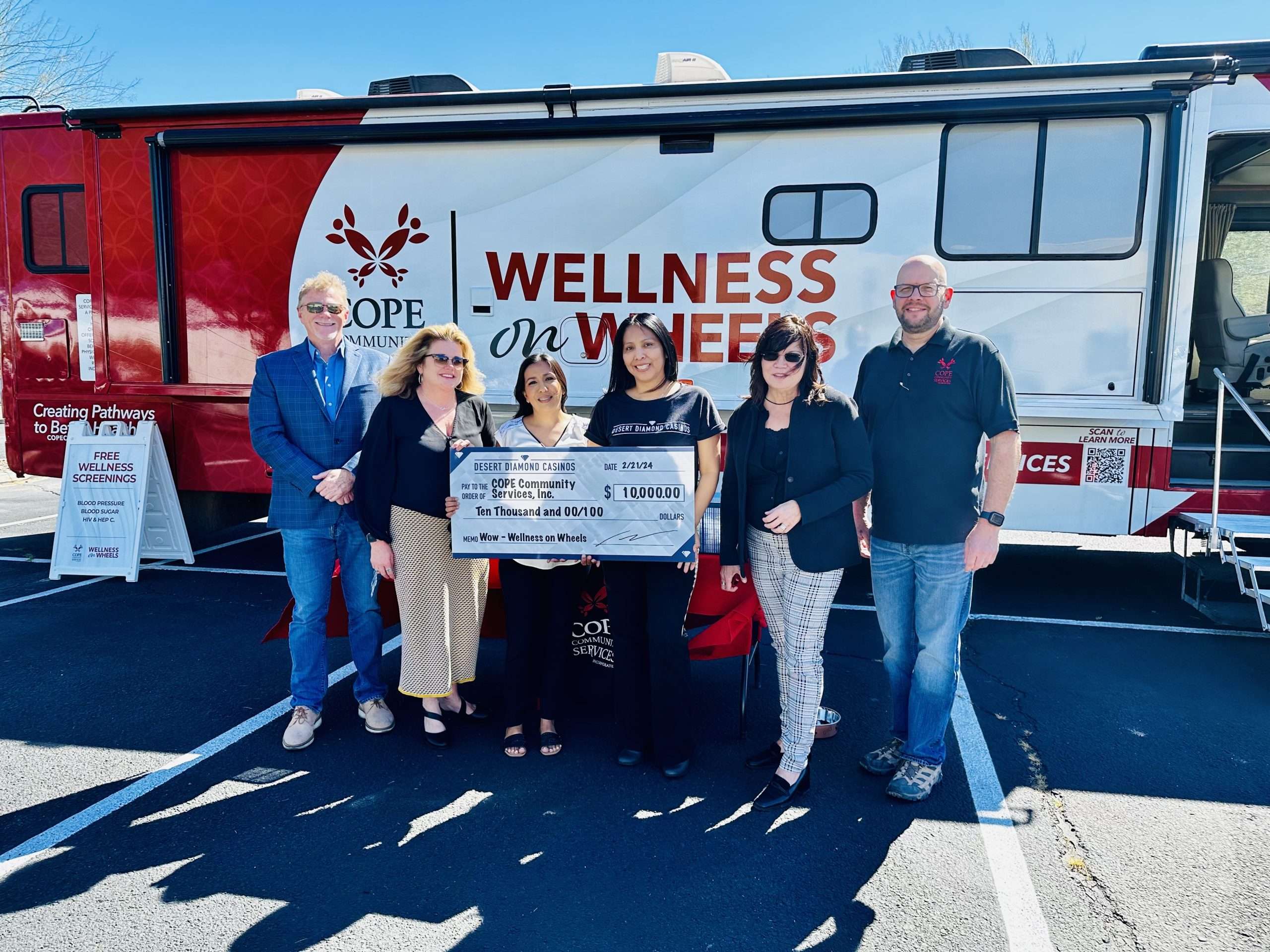 Desert Diamond and COPE representatives at the Wellness on Wheels mobile clinic
