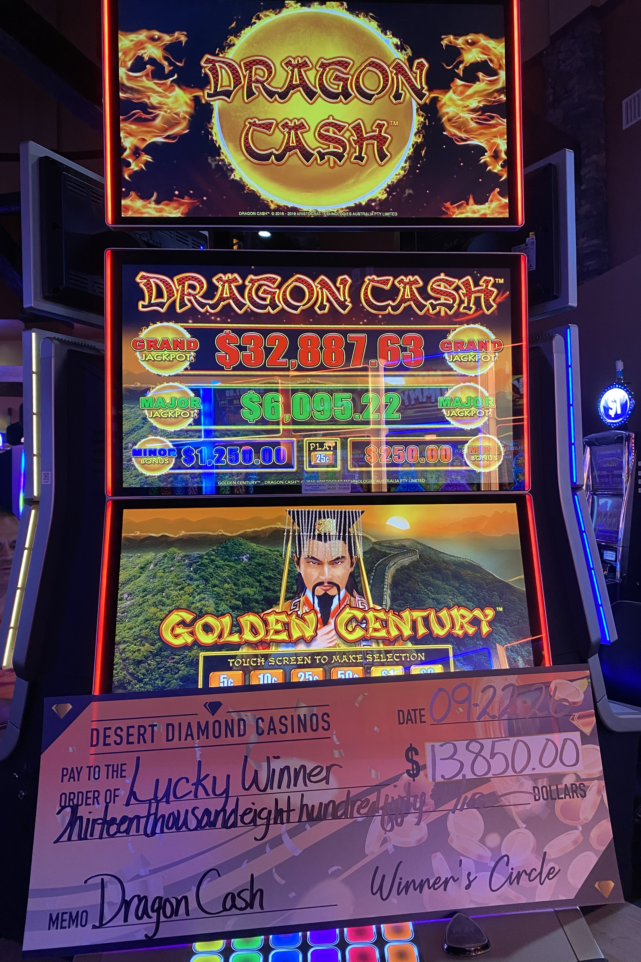 Tucson jackpot highlight, September 22, 2026